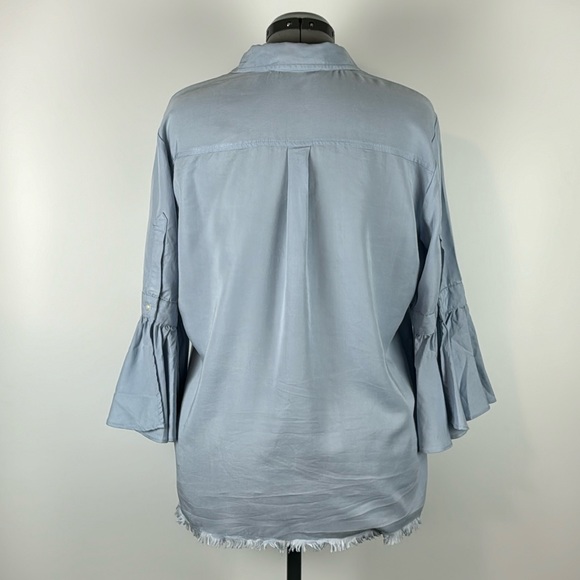 MARC NEW YORK (ANDREW MARC)™️ Women's Size L Light Blue 3/4 Sleeve Shirt - Picture 6 of 13